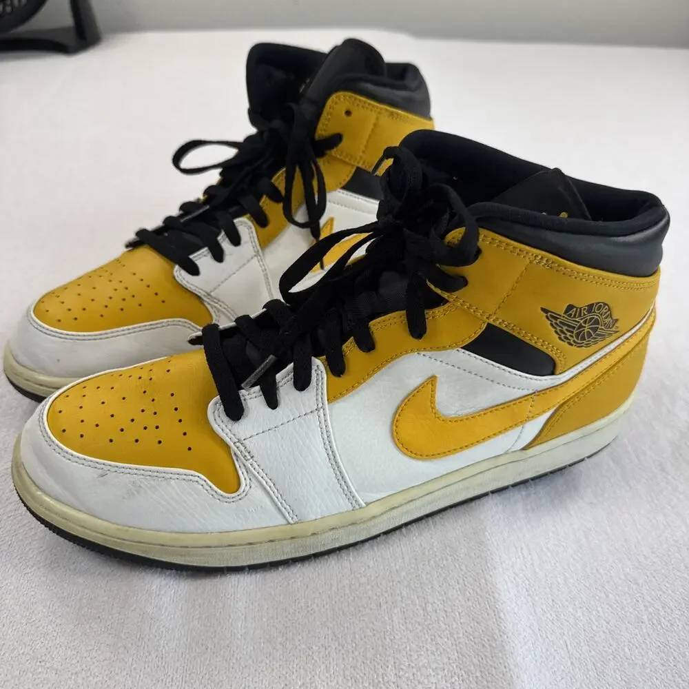 Air Jordan 1 Mid University Gold Size 13 Men’s Black Yellow Retro